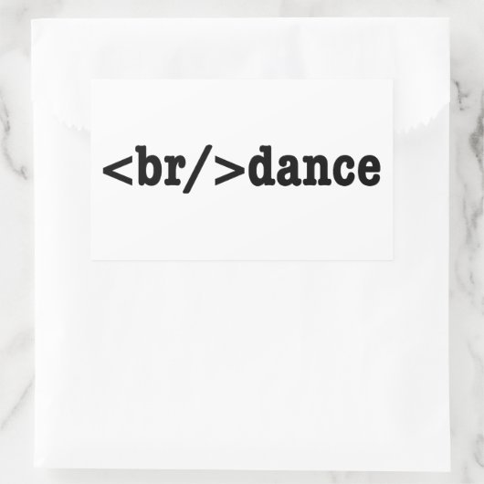breakdance HTMLコード 長方形シール (バッグ)