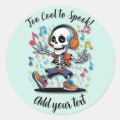 Breakdance Skeleton – Halloween Stickers ラウンドシール (正面)