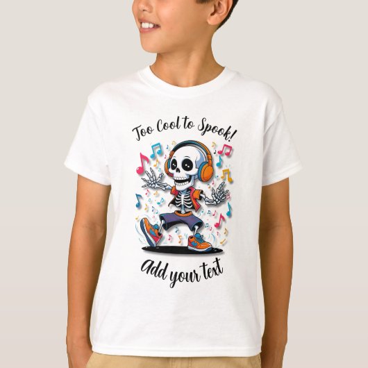 Breakdance Skeleton – Kids Halloween T-Shirt Tシャツ (正面)