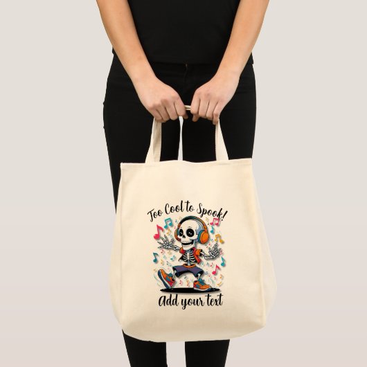 Breakdance Skeleton – Large Halloween Tote トートバッグ (正面(商品))