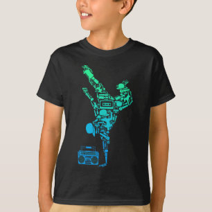Breakdancer Breakdancingとヒップホップ・ダンス・ミュージック Tシャツ