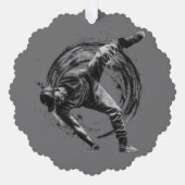 Breakdancer in action，インク（ばちゃばちゃ）跳ねるスタイル オーナメントカード (正面)
