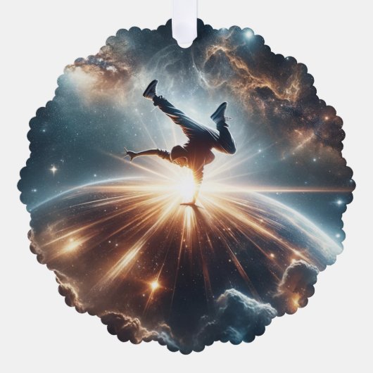 Breakdancer in action、Ai、Action in the 銀河系 オーナメントカード (正面)