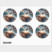 Breakdancer in action、Ai、Action in the 銀河系 ラウンドシール (シート)