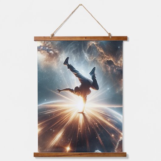 Breakdancer in action、Ai、Action in the 銀河系 吊り下げ型タペストリー (正面)