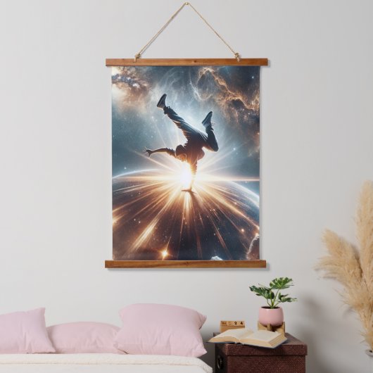 Breakdancer in action、Ai、Action in the 銀河系 吊り下げ型タペストリー (寝室)