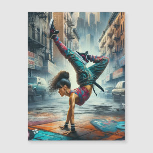 Breakdancer Women in action New Yorkのシルエット