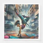 Breakdancer Women in action New Yorkのシルエット (正面)