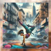 Breakdancer Women in action New Yorkのシルエット ウィンドウサイン (シート2)