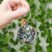 Breakdancer Women in action New Yorkのシルエット キーホルダー (手)