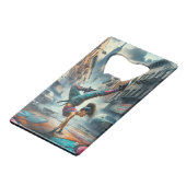 Breakdancer Women in action New Yorkのシルエット クレジットカード栓抜き (裏面アングル)