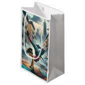 Breakdancer Women in action New Yorkのシルエット スモールペーパーバッグ (正面アングル)