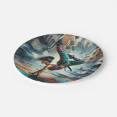 Breakdancer Women in action New Yorkのシルエット ペーパープレート (アングル)