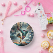 Breakdancer Women in action New Yorkのシルエット ペーパーボウル (パーティー)