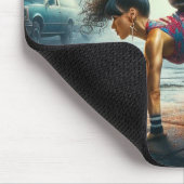 Breakdancer Women in action New Yorkのシルエット マウスパッド (コーナー)