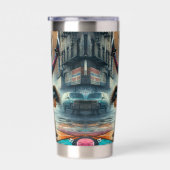 Breakdancer Women in action New Yorkのシルエット 保温保冷タンブラー (右面)