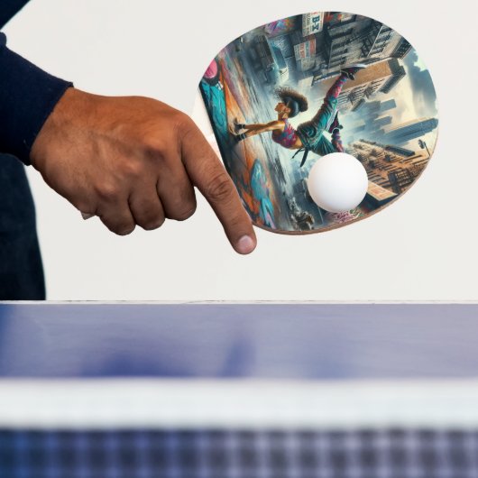 Breakdancer Women in action New Yorkのシルエット 卓球ラケット (インサイチュ)