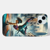 Breakdancer Women in action New Yorkのシルエット Case-Mate iPhoneケース (裏面 (横))