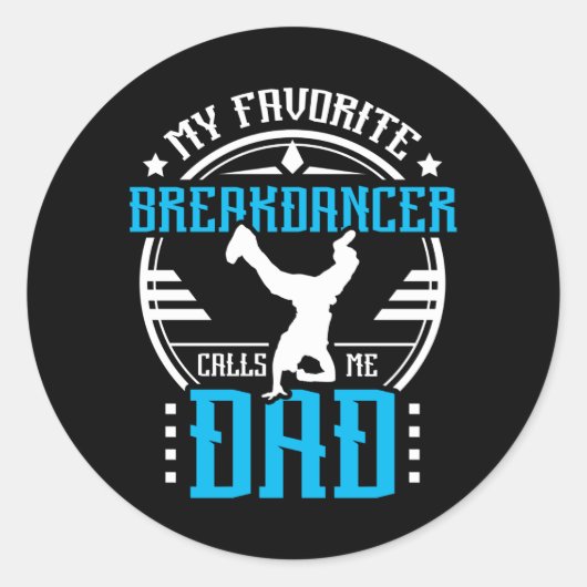 Breakdancing Dad ラウンドシール (正面)