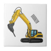 Breaker excavator cartoon illustration タイル (正面)
