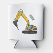 Breaker excavator cartoon illustration 缶クーラー (正面)