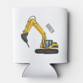 Breaker excavator cartoon illustration 缶クーラー (裏面)