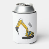 Breaker excavator cartoon illustration 缶クーラー (缶裏面)