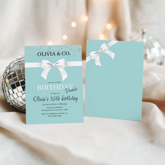 Breakfast at Tiffany's Birthday brunch invitation