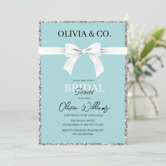 Breakfast at Tiffany's Bridal shower invitation (スタンド正面)