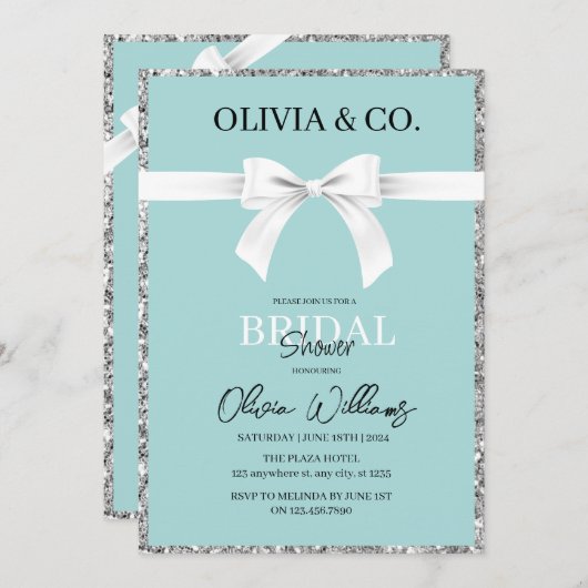 Breakfast at Tiffany's Bridal shower invitation (正面/裏面)