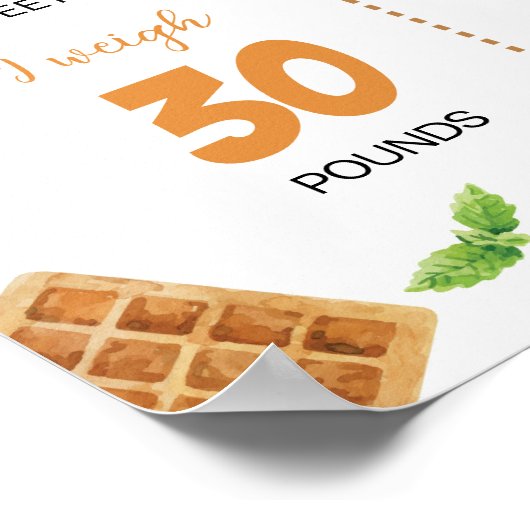 Breakfast Bruch 1st誕生日フォトマイルストーン ポスター (角)