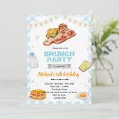 Breakfast brunch Birthday party invitation 招待状 (スタンド正面)