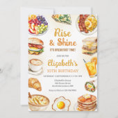 Breakfast Brunch Rise & Shine Birthday Invitation 招待状 (正面)