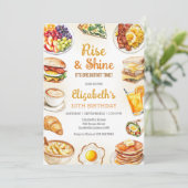 Breakfast Brunch Rise & Shine Birthday Invitation 招待状 (スタンド正面)