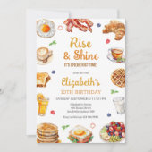 Breakfast Brunch Rise & Shine Birthday Invitation 招待状 (正面)