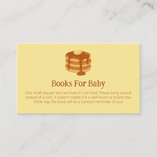 Breakfast Brunch Theme Baby Shower Book Request エンクロージャーカード (正面)