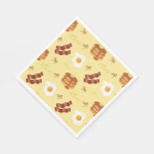 Breakfast Brunch Theme Bacon Eggs Pancakes Pattern スタンダードランチョンナプキン (角)