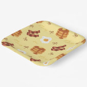 Breakfast Brunch Theme Bacon Eggs Pancakes Pattern ペーパープレート (傾斜あり)