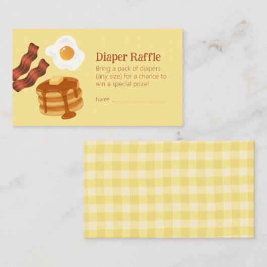 Breakfast Brunch Theme Diaper Raffle Ticket  エンクロージャーカード (正面/裏面)