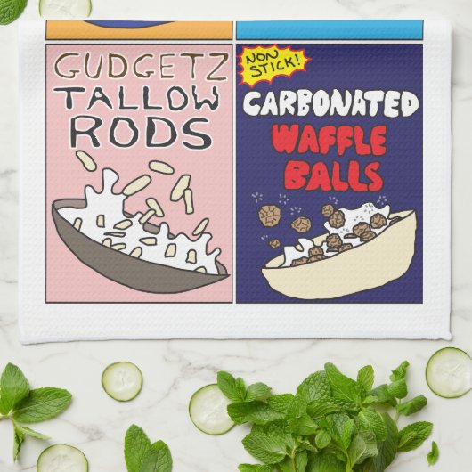 Breakfast cereals by AI Weirdness - Kitchen Towels キッチンタオル (折り畳み)