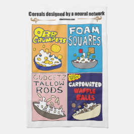 Breakfast cereals by AI Weirdness - Kitchen Towels キッチンタオル