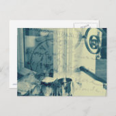 'Breakfast in Paris'ポストカードインディゴブルー ポストカード (正面/裏面)