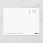 'Breakfast in Paris'ポストカードインディゴブルー ポストカード (裏面)