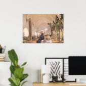 Breakfast in the Loggia by John Singer Sargent ポスター (ホームオフィス)