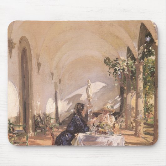 Breakfast in the Loggia by John Singer Sargent マウスパッド (正面)