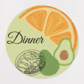 Breakfast, Lunch and Dinner Food Labels ラベル (デザイン2)