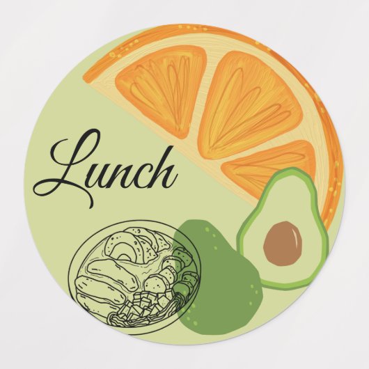 Breakfast, Lunch and Dinner Food Labels ラベル (デザイン3)