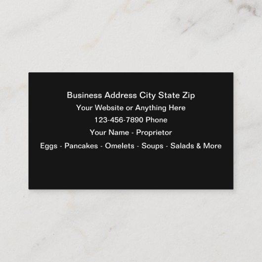 Breakfast Restaurant Rooster Theme 名刺 (裏面)