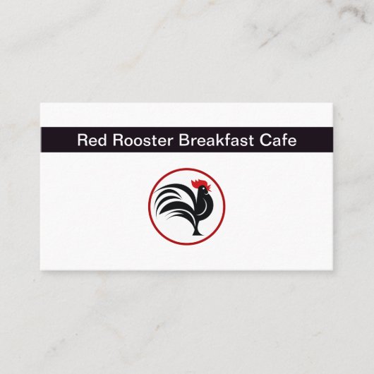 Breakfast Restaurant Rooster Theme 名刺 (正面)
