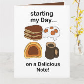 Breakfast Starting My Day On a Delicious Note カード (黄色い花)